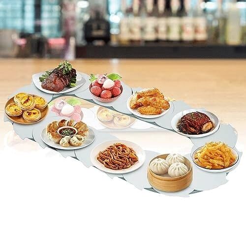 Drehbarer Drehteller für Lebensmittel – 360° drehbar, rutschfestes Serviertablett für müheloses Essen und Teilen von Lebensmitteln von Generisch