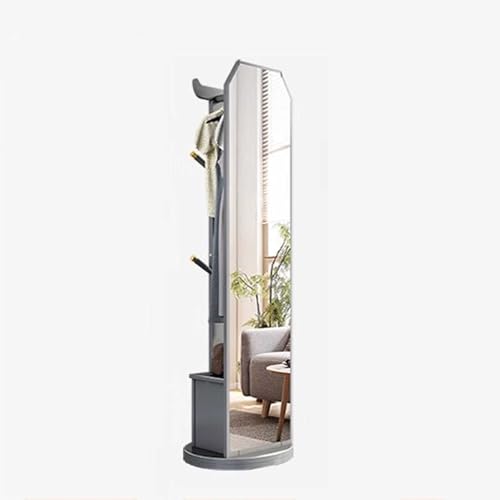 Drehbarer Massivholz Ankleidespiegel Ganzkörperspiegel mit Garderobe für Zuhause in Schlafzimmer und Wohnzimmer Drehbarer Massivholz Ankleidespiegel Ganzkörperspiegel mit Garderobe für Zuhause in Schlafzimmer und Wohnzimmer von Generisch