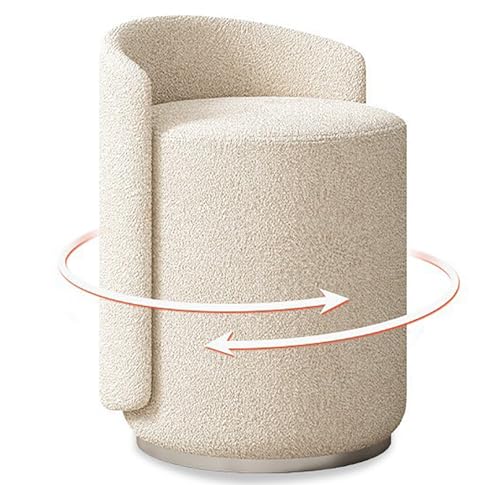 Drehbarer Schminkstuhl mit niedriger Rückenlehne für Schlafzimmer, Schminktisch und Arbeitszimmer, moderne Akzentmöbel von Generisch