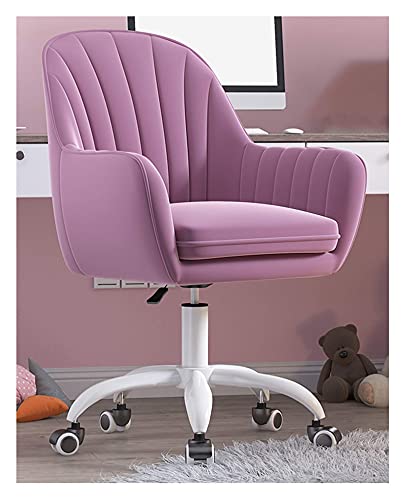 Drehbarer Schreibtischstuhl, verstellbar, Samtstoff, dickes Sitzkissen, Rollstuhl, mittlere Rückenlehne, ergonomischer Bürostuhl von Generisch