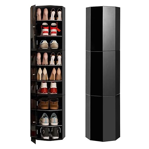 Drehbarer Schuhschrank – mehrstöckiges Stahl-Eckregal für den Eingangsbereich – platzsparendes vertikales Design Drehbarer Schuhschrank – mehrstöckiges Stahl-Eckregal für den Eingangsbereich – platzsparendes vertikales Design von Generisch
