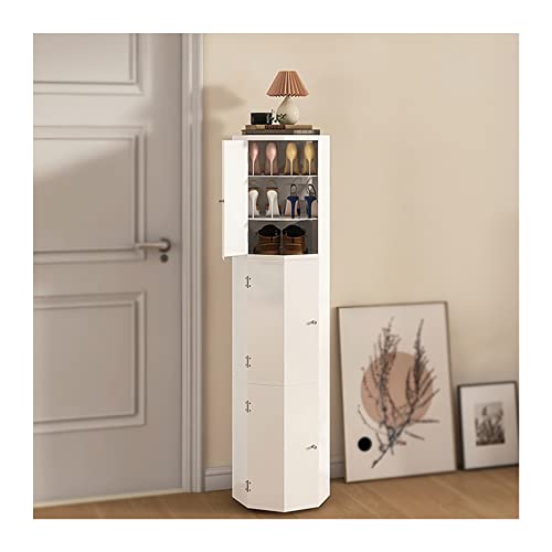 Drehbarer Schuhschrank und Regal, 306° drehbar, Metall, schmaler Eckständer, achteckiges Design für den Eingangsbereich, platzsparende Schuhaufbewahrungslösung Drehbarer Schuhschrank und Regal, 306° drehbar, Metall, schmaler Eckständer, achteckiges Design für den Eingangsbereich, platzsparende Schuhaufbewahrungslösung von Generisch