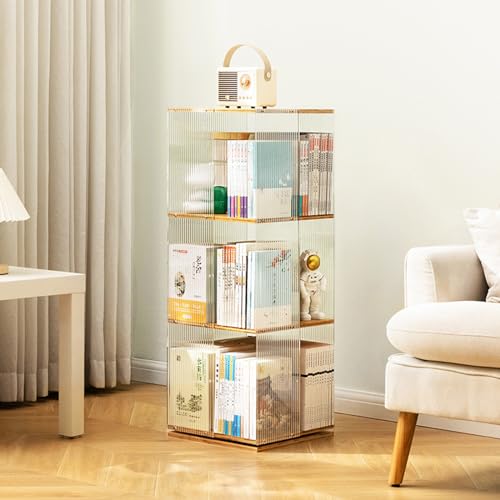 Drehbares Bambus-Bücherregal, 360° drehbares Acryl-Bücherregal, platzsparend, bodenstehend, Organizer für Wohnzimmer und Schlafzimmer, moderne Wohnkultur Drehbares Bambus-Bücherregal, 360° drehbares Acryl-Bücherregal, platzsparend, bodenstehend, Organizer für Wohnzimmer und Schlafzimmer, moderne Wohnkultur von Generisch
