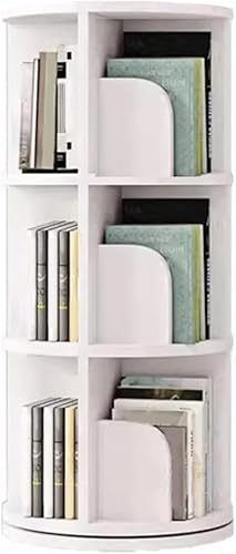 Drehbares Bücherregal, 360 °, 2/3/4 Etagen, drehbares Bücherregal, Ausstellungsregal, einzigartiges drehbares Aufbewahrungsregal für Zuhause, Wohnzimmer, Schlafzimmer (Größe: 46 x 97 cm) von Generisch