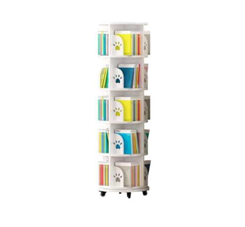 Drehbares Bücherregal, 360° bodenstehendes Bücherregal mit Rollen, offenes Bücherregal Drehbares Bücherregal, 360° bodenstehendes Bücherregal mit Rollen, offenes Bücherregal von Generisch