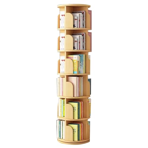 Drehbares Bücherregal, Eckregal aus Holz, modernes freistehendes Design für Wohnzimmer und Homeoffice, platzsparende offene kleine Bücherregale von Generisch
