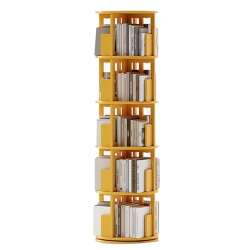 Drehbares Bücherregal aus Massivholz, 3/4/5 Etagen, langlebiges Regal, stabile Wohnzimmeraufbewahrung, breite Basis für Büro, Schlafzimmer, Klassenzimmer, Bibliothek - Gelb, 161 x 45 cm Drehbares Bücherregal aus Massivholz, 3/4/5 Etagen, langlebiges Regal, stabile Wohnzimmeraufbewahrung, breite Basis für Büro, Schlafzimmer, Klassenzimmer, Bibliothek - Gelb, 161 x 45 cm von Generisch