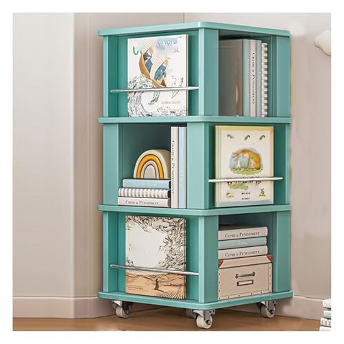Drehbares Bücherregal mit 3 Etagen, für Kinder, kleines Eckbuch, Aufbewahrung für Schlafzimmer, Wohnzimmer, Büro und Bibliothek, Blau Drehbares Bücherregal mit 3 Etagen, für Kinder, kleines Eckbuch, Aufbewahrung für Schlafzimmer, Wohnzimmer, Büro und Bibliothek, Blau von Generisch