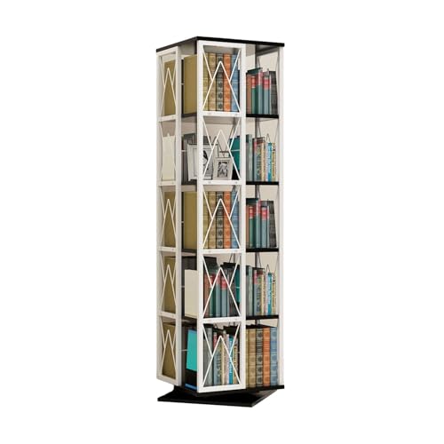 Drehbares Bücherregal mit 5 Etagen, 360°-Display, CD-Aufbewahrungsregal, Kinder, drehbares Bücherregal für Schlafzimmer, Wohnzimmer, Büro, Bibliothek, schwarz, modernes Design, platzsparend Drehbares Bücherregal mit 5 Etagen, 360°-Display, CD-Aufbewahrungsregal, Kinder, drehbares Bücherregal für Schlafzimmer, Wohnzimmer, Büro, Bibliothek, schwarz, modernes Design, platzsparend von Generisch