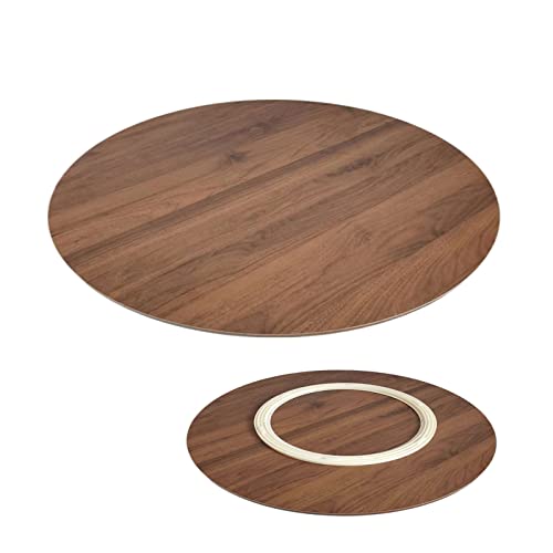 Drehbares Serviertablett aus Holz, 50 cm, rund, für Esstisch, Drehteller, Servierschale, ideal für Partys und Familienfeiern von Generisch