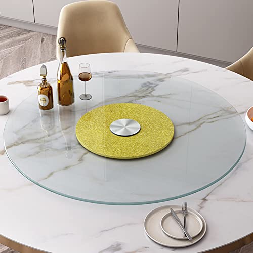 Drehbares Serviertablett aus gehärtetem Glas, rund, transparent, reibungsloser Betrieb, leises Design, ideal für Esszimmer und Küche von Generisch