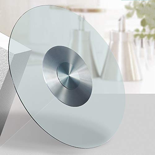 Drehbares Serviertablett mit gehärtetem Glas und leisem Lager, langlebige Basis aus Aluminiumlegierung für reibungsloses Display und Komfort beim Essen Drehbares Serviertablett mit gehärtetem Glas und leisem Lager, langlebige Basis aus Aluminiumlegierung für reibungsloses Display und Komfort beim Essen von Generisch