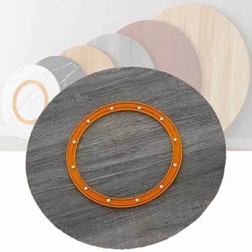 Drehbares Tablett aus Massivholz, 76,2 cm, robust, rund, Servierplatte für Esstisch und Küche, Graueiche, 70 cm, perfekt für Zuhause von Generisch