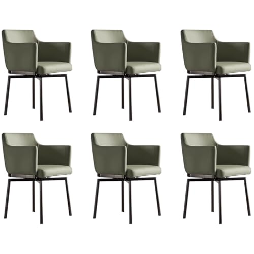 Drehstuhl Esszimmerstühle 4er Set, Moderne gepolsterte Küchenstühle mit dicker Polsterlehne, Kunstleder Bequemer Sitz für Wohnzimmer Schlafzimmer von Generisch
