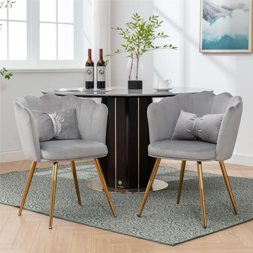Drehstuhl Esszimmerstühle aus luxuriösem Samt mit Metallbeinen, 2er Set für Wohnzimmer und Schlafzimmer Drehstuhl Esszimmerstühle aus luxuriösem Samt mit Metallbeinen, 2er Set für Wohnzimmer und Schlafzimmer von Generisch