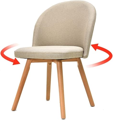Drehstuhl aus Holz mit Stoffsitz, hohe Tragfähigkeit, Massivholzstuhl für Küche, Esszimmer und Schlafzimmer von Generisch