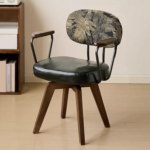 Drehstuhl aus Kunstleder mit Beinen aus Eichenholz, ohne Armlehnen, modernes Design für Ess- und Computergebrauch im Wohnzimmer oder Büro Drehstuhl aus Kunstleder mit Beinen aus Eichenholz, ohne Armlehnen, modernes Design für Ess- und Computergebrauch im Wohnzimmer oder Büro von Generisch