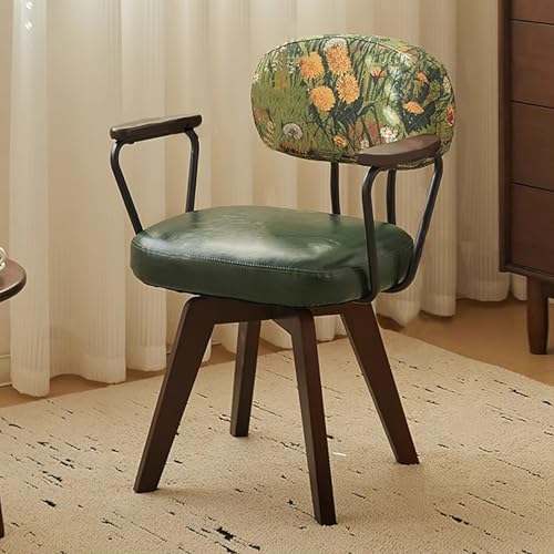 Drehstuhl aus Kunstleder mit Beinen aus Eichenholz, ohne Armlehnen, modernes Design für Ess- und Computergebrauch im Wohnzimmer oder Büro Drehstuhl aus Kunstleder mit Beinen aus Eichenholz, ohne Armlehnen, modernes Design für Ess- und Computergebrauch im Wohnzimmer oder Büro von Generisch