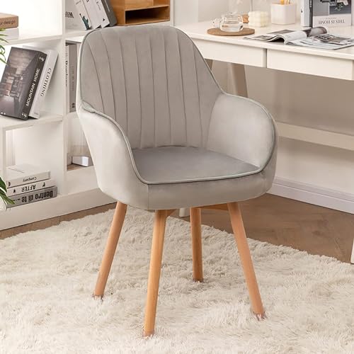 Drehstuhl aus Samt – Design Mitte des Jahrhunderts für Büro, Schminktisch und Zuhause – bequeme Akzent-Sitzgelegenheit von Generisch