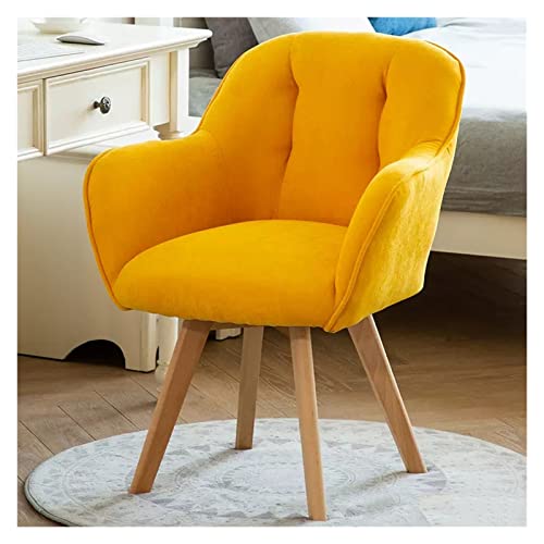 Drehstuhl aus Samt mit stabilen Holzbeinen, kompakter Akzentstuhl für Esszimmer, Lounge oder Gästesitz von Generisch