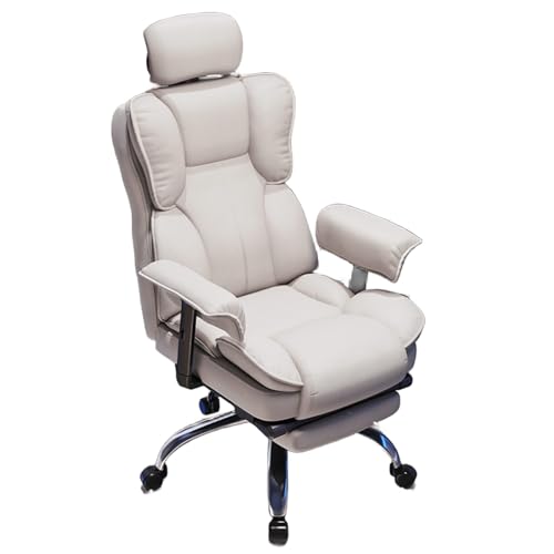 Drehstuhl mit Ottomane, verstellbare Rückenlehne und Kopfstütze, ergonomisches Design für bequemes Sitzen im Wohnzimmer oder Schlafzimmer von Generisch
