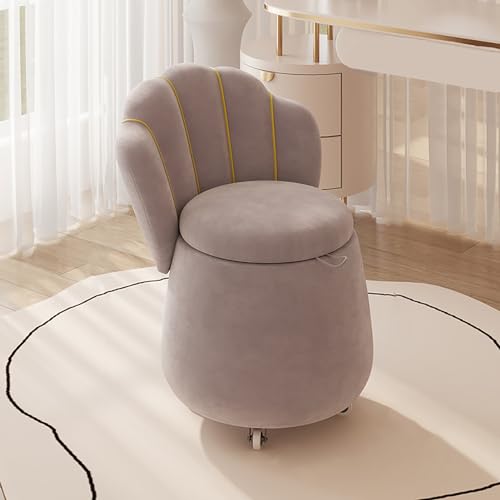 Drehstuhl mit Stauraum, Samt, gepolstertes Fass-Design für Kinderzimmer, Wohnzimmer, Schlafzimmer, Büro, Lounge von Generisch