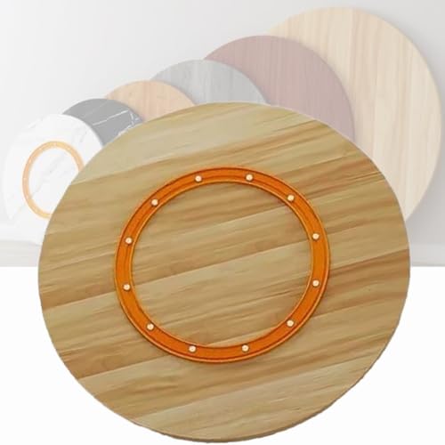Drehteller aus Massivholz, 91,4 cm, robust, rund, Serviertablett für Esstisch und Küche, große drehbare Servierplatte (helles Walnuss-Finish) von Generisch