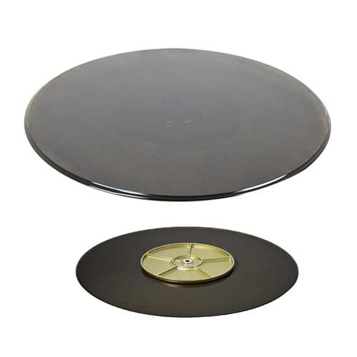 Drehteller aus gehärtetem Glas mit drehbarem Edelstahlkern und Aluminiumsockel – reibungslose Rotation für müheloses Servieren und Präsentieren Drehteller aus gehärtetem Glas mit drehbarem Edelstahlkern und Aluminiumsockel – reibungslose Rotation für müheloses Servieren und Präsentieren von Generisch