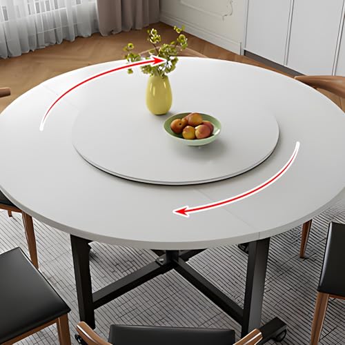 Drehteller aus natürlichem Holz, 25 30 40 50 60 70 80 90 100cm Rotating Lazy Susan Tablett, 360° drehend Drehbare Servierplatte, Mit Silent Base, für Küche Tische Drehscheibe(Weiß,40cm/15inch) von Generisch