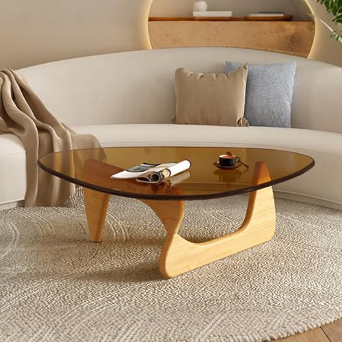 Dreieckiger Beistelltisch, massives Eichenholz & gehärtetes Glas, minimalistisches Design mit Einsteck- und Zapfen-Tischlerei, moderner geometrischer Akzenttisch für kleine Wohnräume Dreieckiger Beistelltisch, massives Eichenholz & gehärtetes Glas, minimalistisches Design mit Einsteck- und Zapfen-Tischlerei, moderner geometrischer Akzenttisch für kleine Wohnräume von Generisch