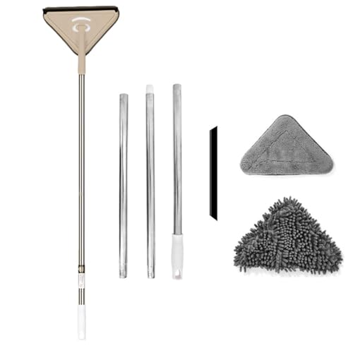 Dreieckiger Wischmopp Sauberer Mopp Mopset | Teleskop-Mikrofaser-Clean-Mop Rotierender Mopp, Fensterwischer Fensterputzer Mit Teleskopstiel Dreieck Mopp, Zum Reinigen Von Glas, Boden Und Wände von Generisch