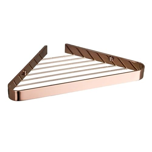 Dreieckiges Eck-Duschregal, Wandmontage, Badezimmer-Regal, Metall-Duschregal, 6 Farben erhältlich (Roségold) – platzsparende Aufbewahrung für Duschen und Badezimmer von Generisch