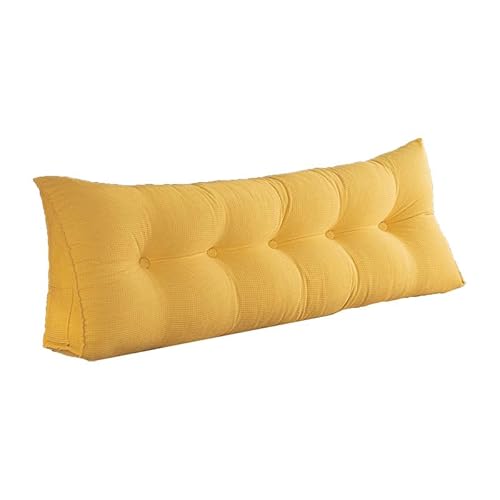 Dreieckiges Keil-Kopfteilkissen, abnehmbarer Bezug, Keilkissen für Tagesbett und Nackenrolle, 120 x 50 x 20 cm, weiches gelbes Komfortkissen Dreieckiges Keil-Kopfteilkissen, abnehmbarer Bezug, Keilkissen für Tagesbett und Nackenrolle, 120 x 50 x 20 cm, weiches gelbes Komfortkissen von Generisch