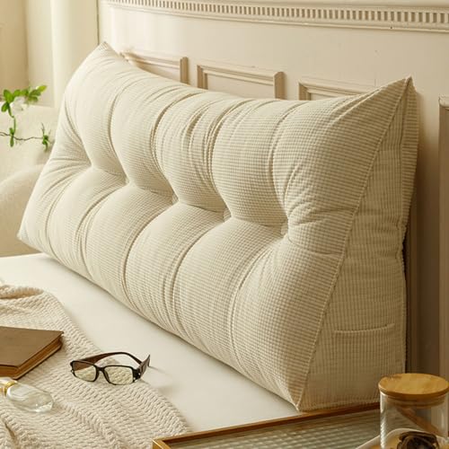 Dreieckiges Rückenkissen Lesekissen für Bett & Sofa – Langes Keilkissen mit Tasche, Rückenlehne Polster, Rivestimento Rimovibile, Misure: 60/80/100/120/150/180/200 cm Dreieckiges Rückenkissen Lesekissen für Bett & Sofa – Langes Keilkissen mit Tasche, Rückenlehne Polster, Rivestimento Rimovibile, Misure: 60/80/100/120/150/180/200 cm von Generisch