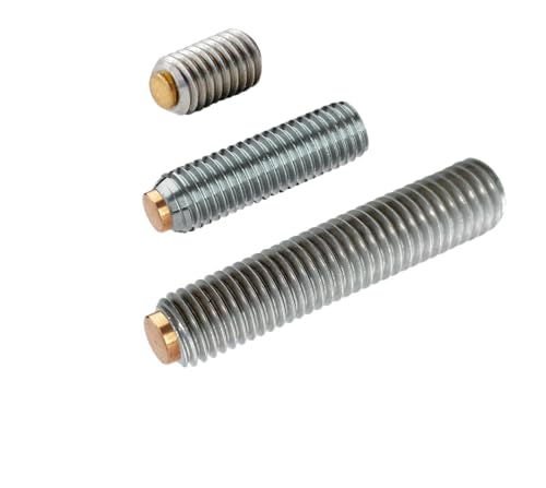 Druckschrauben Gewindestifte mit Messingbolzen M4 M5 M6 M8 Edelstahl V2A Rostfrei mit Innensechskant - Schraubstifte mit Druckzapfen (M8 x 16mm, 4, stück) von Generisch