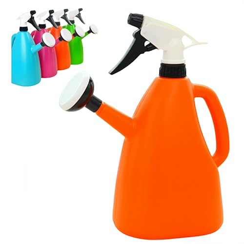 Dual-Purpose Sprinkler Watering Can - 2 in 1 Watering Can with Sprayer, 1L Adjustable Nozzle for Indoor/Outdoor Plants, Lightweight PP Plastic(Orange) von Generisch