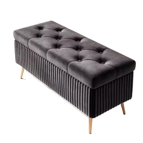 Dunkelgrau Ottomane Aufbewahrungsbank Samt Wickelhocker für Schlafzimmer Wohnzimmer & Eingang Stilvolle Abdeckung 120 x 40 x 45 cm - Perfekt für Schuhe & zusätzlichen Stauraum Dunkelgrau Ottomane Aufbewahrungsbank Samt Wickelhocker für Schlafzimmer Wohnzimmer & Eingang Stilvolle Abdeckung 120 x 40 x 45 cm - Perfekt für Schuhe & zusätzlichen Stauraum von Generisch