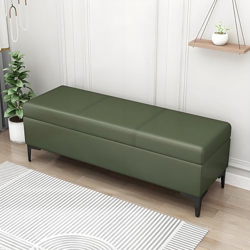 Dunkelgrüne Ottoman-Bank mit Sitzgelegenheit, gepolsterte Aufbewahrungsbank für Eingangsbereich, Schlafzimmer und Wohnzimmer, stilvolle Aufbewahrungslösung und bequemes Sitzen Dunkelgrüne Ottoman-Bank mit Sitzgelegenheit, gepolsterte Aufbewahrungsbank für Eingangsbereich, Schlafzimmer und Wohnzimmer, stilvolle Aufbewahrungslösung und bequemes Sitzen von Generisch