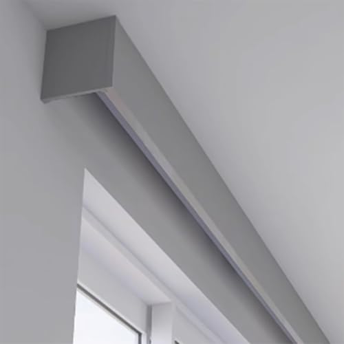 Durable 3-in-1 Deckenvorhangschienen, zweiläufiges Raumteiler- und Duschvorhangsystem, integriertes Box-Design, Grau, 170 cm von Generisch