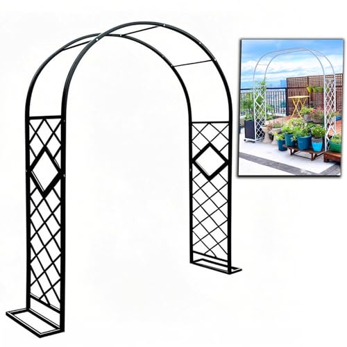 Durable Metall Gartenbogen Verstellbar 140x380cm Verzinkt Rankhilfe für Kletterpflanzen Unterstützung für Rosen Schwarz Gartenlaube (Breite 380 x Höhe 230 cm) von Generisch