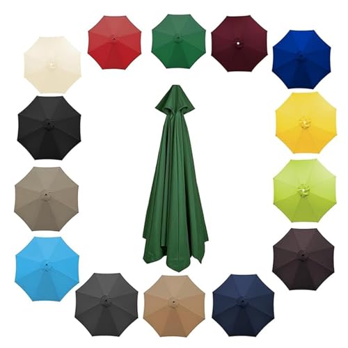 Durable Replacement Umbrella Canopy 3m UV Protective 8 Ribs Patio Cover Waterproof Outdoor Shade for Garden & Patio (Dark Green) von Generisch