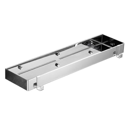 Dusch-Caddy aus Edelstahl, Wandmontage, Badezimmerregal mit 2 Haken, rechteckiges schwimmendes Regal für Badutensilien, silberfarbenes Finish, platzsparendes Design Dusch-Caddy aus Edelstahl, Wandmontage, Badezimmerregal mit 2 Haken, rechteckiges schwimmendes Regal für Badutensilien, silberfarbenes Finish, platzsparendes Design von Generisch