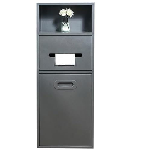 Dusch- und Toilettenpapierhalter aus Edelstahl, 3-in-1-Aufbewahrungsschrank mit Mülleimer und WC-Bürstenhalter für Hotels und öffentliche Räume, Schwarz, 66 x 20 x 14 cm Dusch- und Toilettenpapierhalter aus Edelstahl, 3-in-1-Aufbewahrungsschrank mit Mülleimer und WC-Bürstenhalter für Hotels und öffentliche Räume, Schwarz, 66 x 20 x 14 cm von Generisch