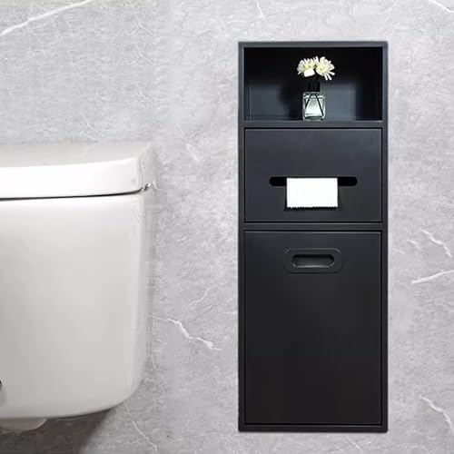 Duschabfalleimer aus Edelstahl mit Kippeimer, wandmontierter Toilettenpapierhalter und Aufbewahrungsregal, ideal für die Organisation zu Hause von Generisch