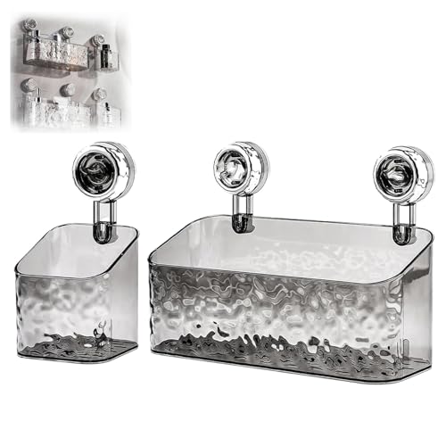 Duschablage mit Saugnapf, leichter Luxus-Seifenspender mit Gletschermuster, transparente Mischung mit Saugnapf-Regal für Badezimmer-Aufbewahrung Duschablage mit Saugnapf, leichter Luxus-Seifenspender mit Gletschermuster, transparente Mischung mit Saugnapf-Regal für Badezimmer-Aufbewahrung von Generisch