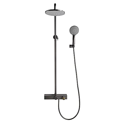 Duscharmatur System Mischbatterie Set Freiliegend Duscharmatur mit Wasserfall Wannenfüller 10 Zoll Duschkopf Messing Umstellventil Duschsäule mit Handbefestigung Duscharmatur System Mischbatterie Set Freiliegend Duscharmatur mit Wasserfall Wannenfüller 10 Zoll Duschkopf Messing Umstellventil Duschsäule mit Handbefestigung von Generisch