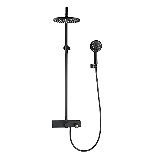 Duscharmatur System Mischbatterie Set Freiliegend Duscharmatur mit Wasserfall Wannenfüller 10 Zoll Duschkopf Messing Umstellventil Duschsäule mit Handbefestigung Duscharmatur System Mischbatterie Set Freiliegend Duscharmatur mit Wasserfall Wannenfüller 10 Zoll Duschkopf Messing Umstellventil Duschsäule mit Handbefestigung von Generisch