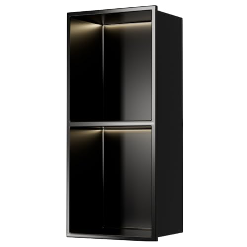 Duscheinbauregale aus Edelstahl, wasserdicht, für Badezimmer, 70 x 28 x 12,5 cm, schwarz, ideal für Shampoo und Toilettenartikel, Nassraum, Nische Duscheinbauregale aus Edelstahl, wasserdicht, für Badezimmer, 70 x 28 x 12,5 cm, schwarz, ideal für Shampoo und Toilettenartikel, Nassraum, Nische von Generisch