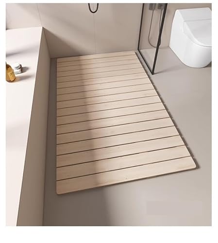 Duschmatte aus Teakholz für Innen- und Außendusche, große rutschfeste Holz-Duschmatte mit rutschfesten Füßen, anpassbare Größe Duschmatte aus Teakholz für Innen- und Außendusche, große rutschfeste Holz-Duschmatte mit rutschfesten Füßen, anpassbare Größe von Generisch