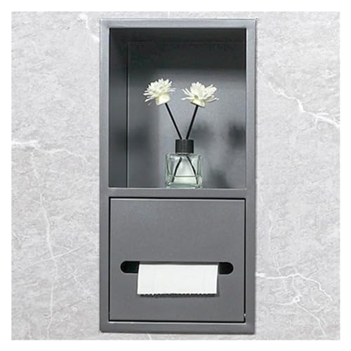Duschnische mit Einbauleuchte, Edelstahl, Badezimmer-Aufbewahrungsregal für Shampoo und Toilettenartikel, integrierter Wand-Organizer von Generisch